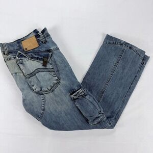 Armani Exchange Denim Cargo Jeans Utility Blue Mens 38x29 Straight Fit